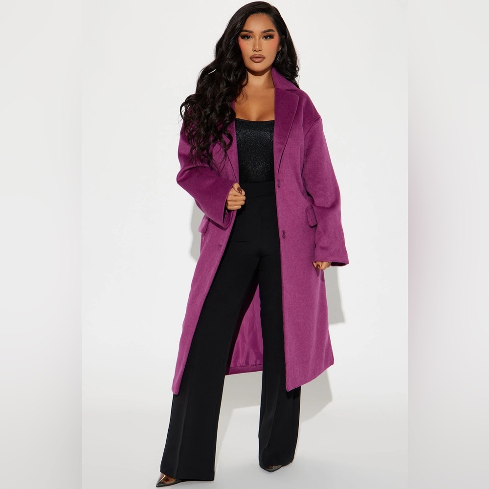 Fashion Nova Chamberlain Trench- Raspberry Purple